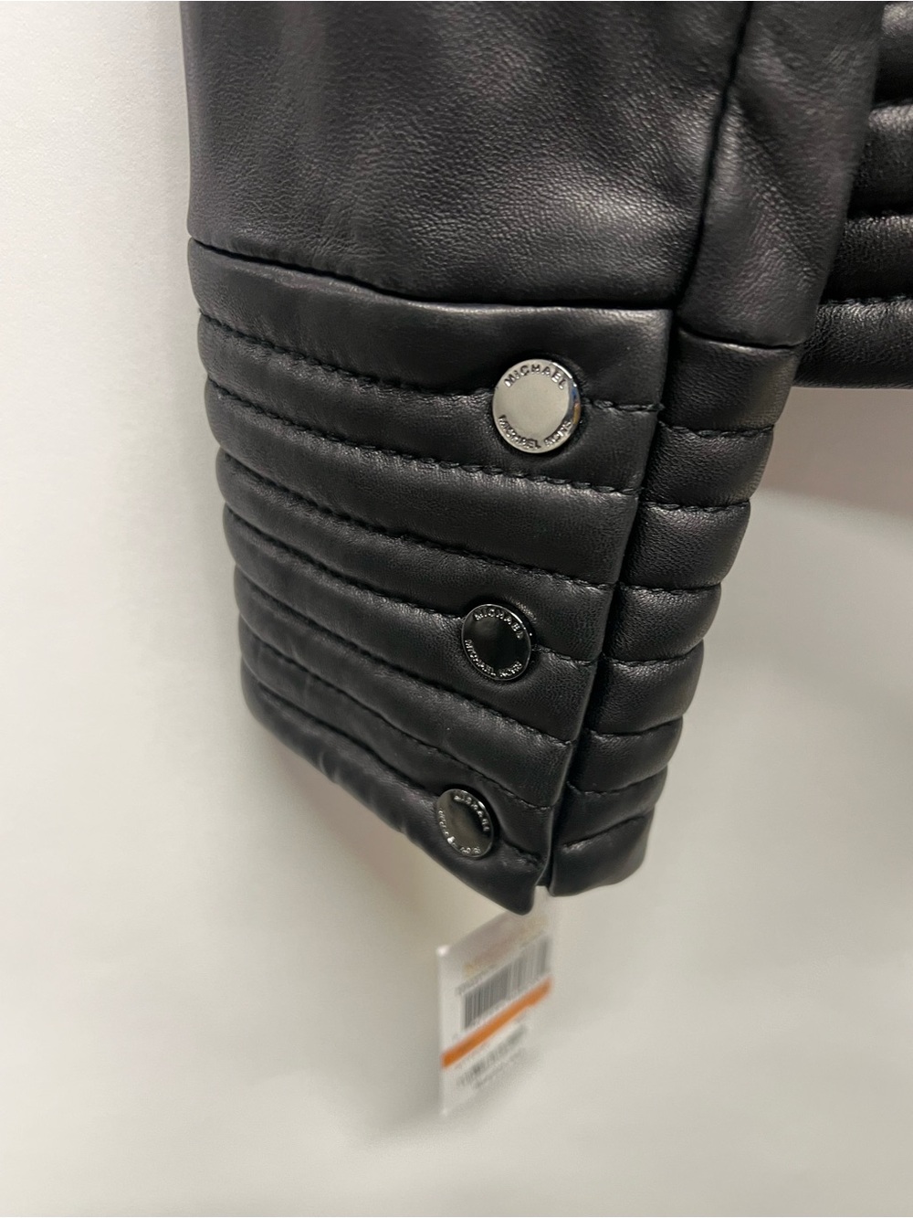 Michael Kors Black Leather Asymmetrical Zip Moto Jacket Size S - Picture 8 of 12